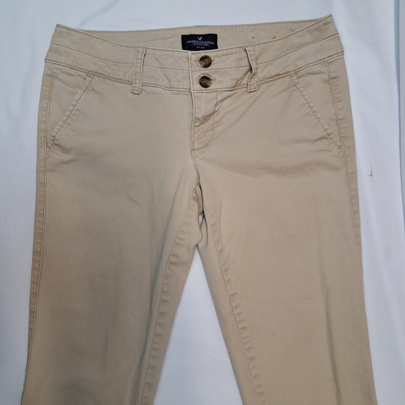 American Eagle Outfitters Skinny Stretch Womens Tan Pants Size 0 - Picture 1 of 8